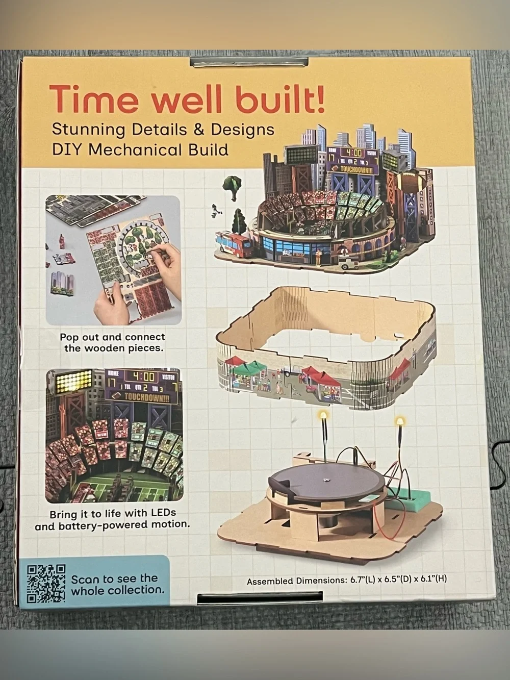 Arkitec 3D Build Football Stadium Puzzle w/ LED Lights, Cardboard, 12+